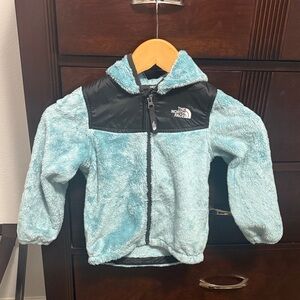 The North Face Kids Light Blue and Black Fleece Jacket
